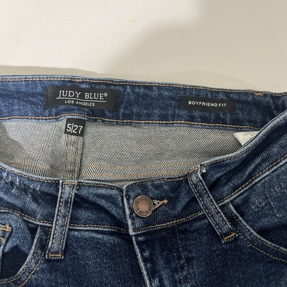 Judy Blue Boyfriend Fit Jeans Women's Size 27 Distressed Grunge - Picture 5 of 10
